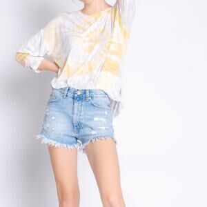PJ Salvage Sunburst Modal Tie Dye Long Sleeve Top Sunshine Women’s Medium New